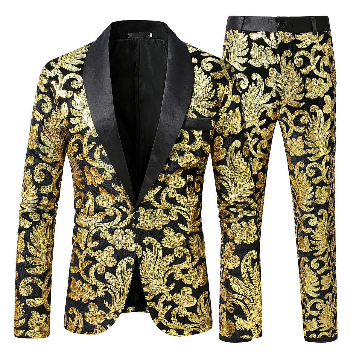 Men Luxury Sequin Party Suit Set