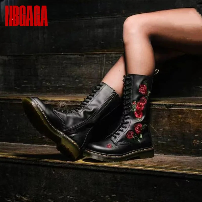 أحذية نسائية متوسطة الساق مقاومة للماء والدفء ومقاومة للمطر