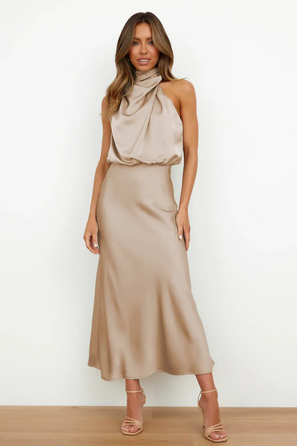 Women's Silk Satin Evening Dress