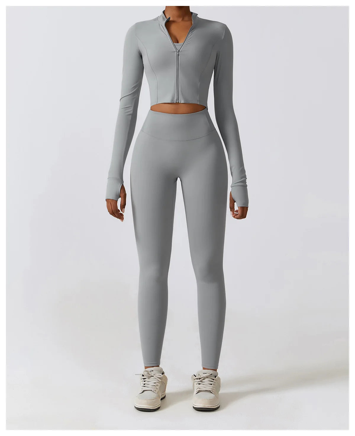 Women's Sexy Zip Long Sleeve Yoga Jacket – Workout Running Cycling Top