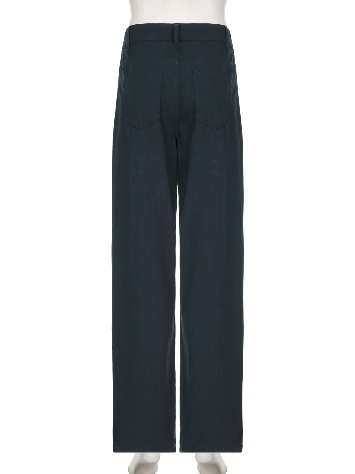 Women Low-Waist Rivet Wide Jeans