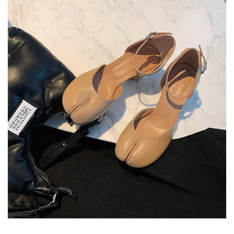 Women’s Leather Square Toe High Heel Pumps