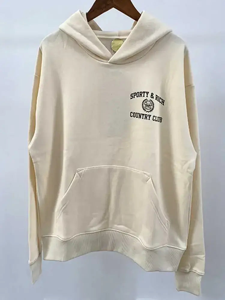 سويت شيرت نسائي بطبعة حروف عتيقة برقبة دائرية