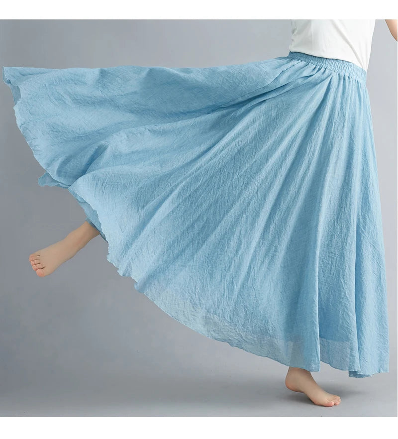 Women Linen Maxi Skirt