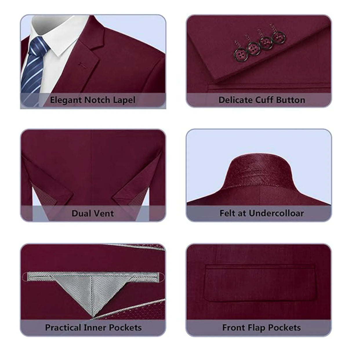 بدلة رسمية ضيقة للرجال مكونة من 3 قطع