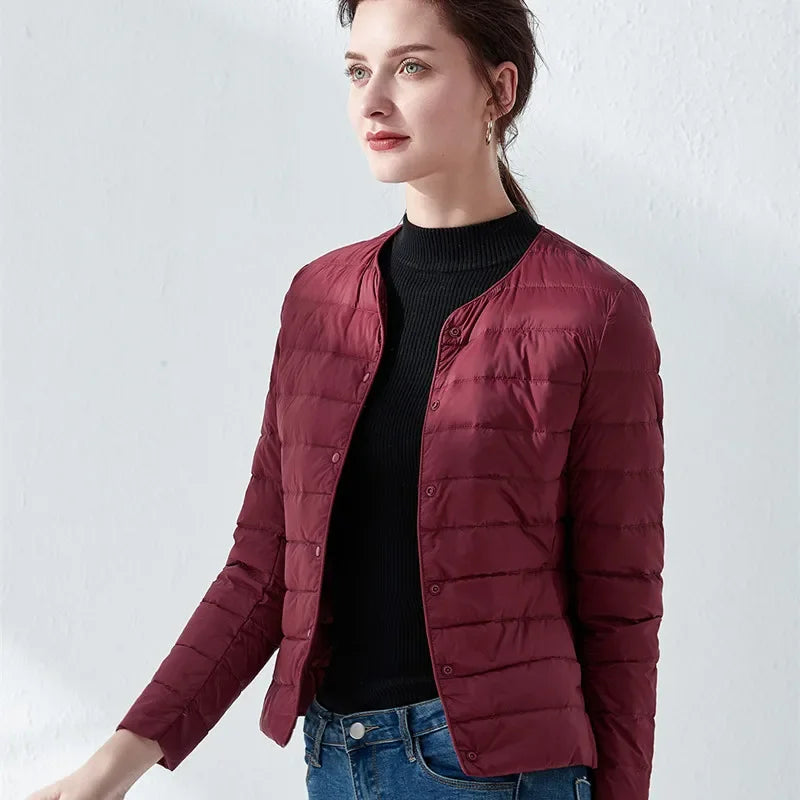 Women's Light Thin Round Neck Jacket