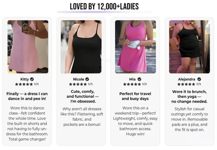 فستان رياضي نسائي بدون أكمام