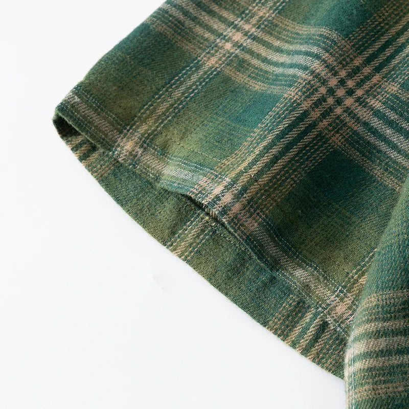 Men Oversized Plaid Shirt