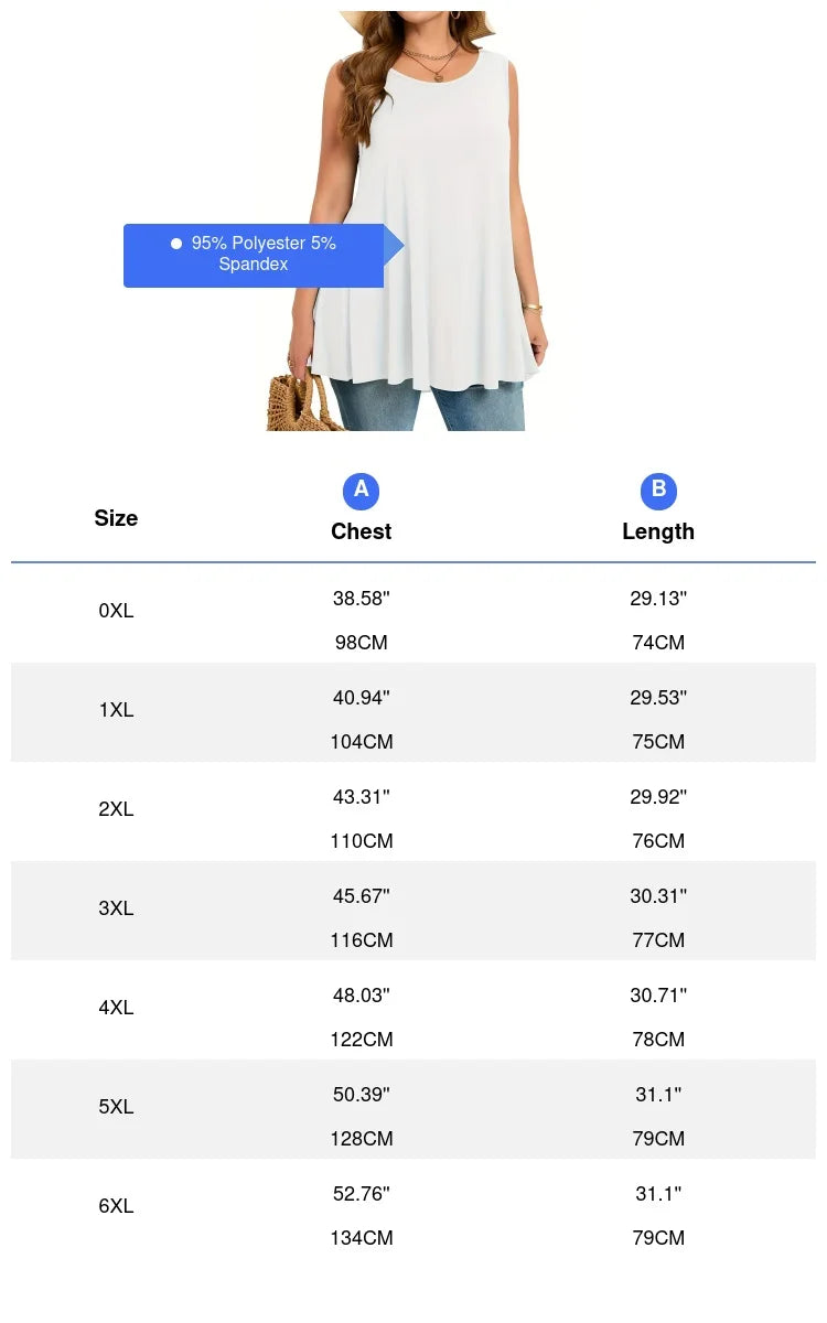 Women's Plus Size Summer Tank Top – White