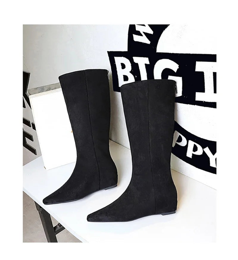 Korean Suede Knee High Boots