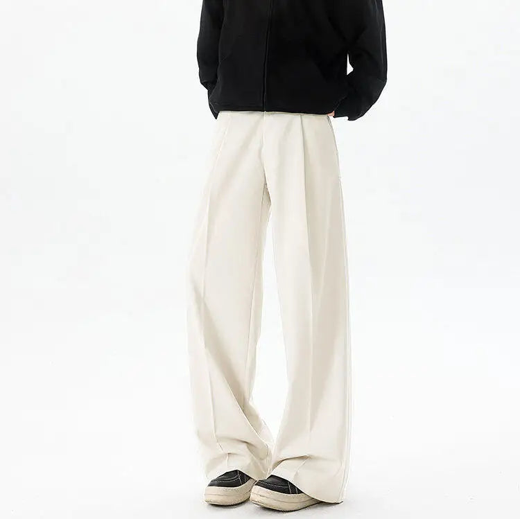 Men's Plus Size Vintage Pleated Trousers – Wide Leg