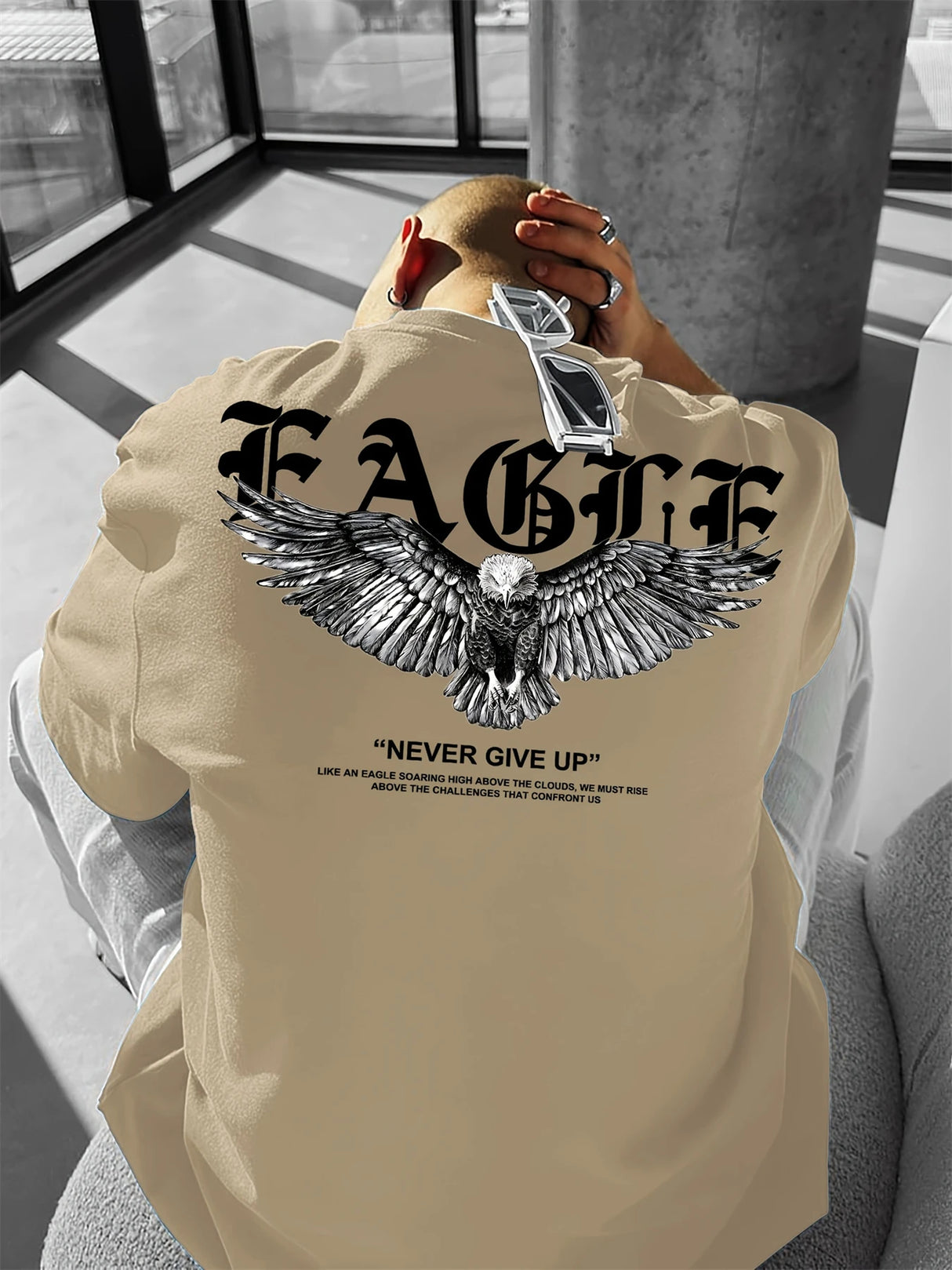 تي شيرت رجالي قطني برسومات جرافيكية