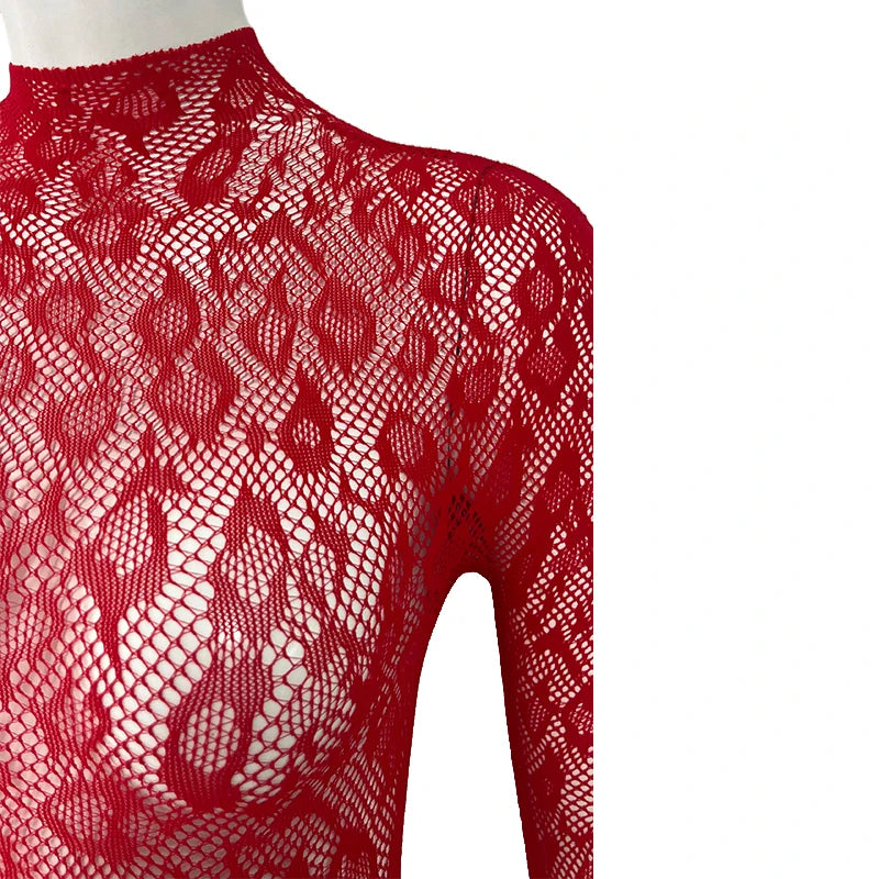 Women Lace Fishnet Club Jumpsuit