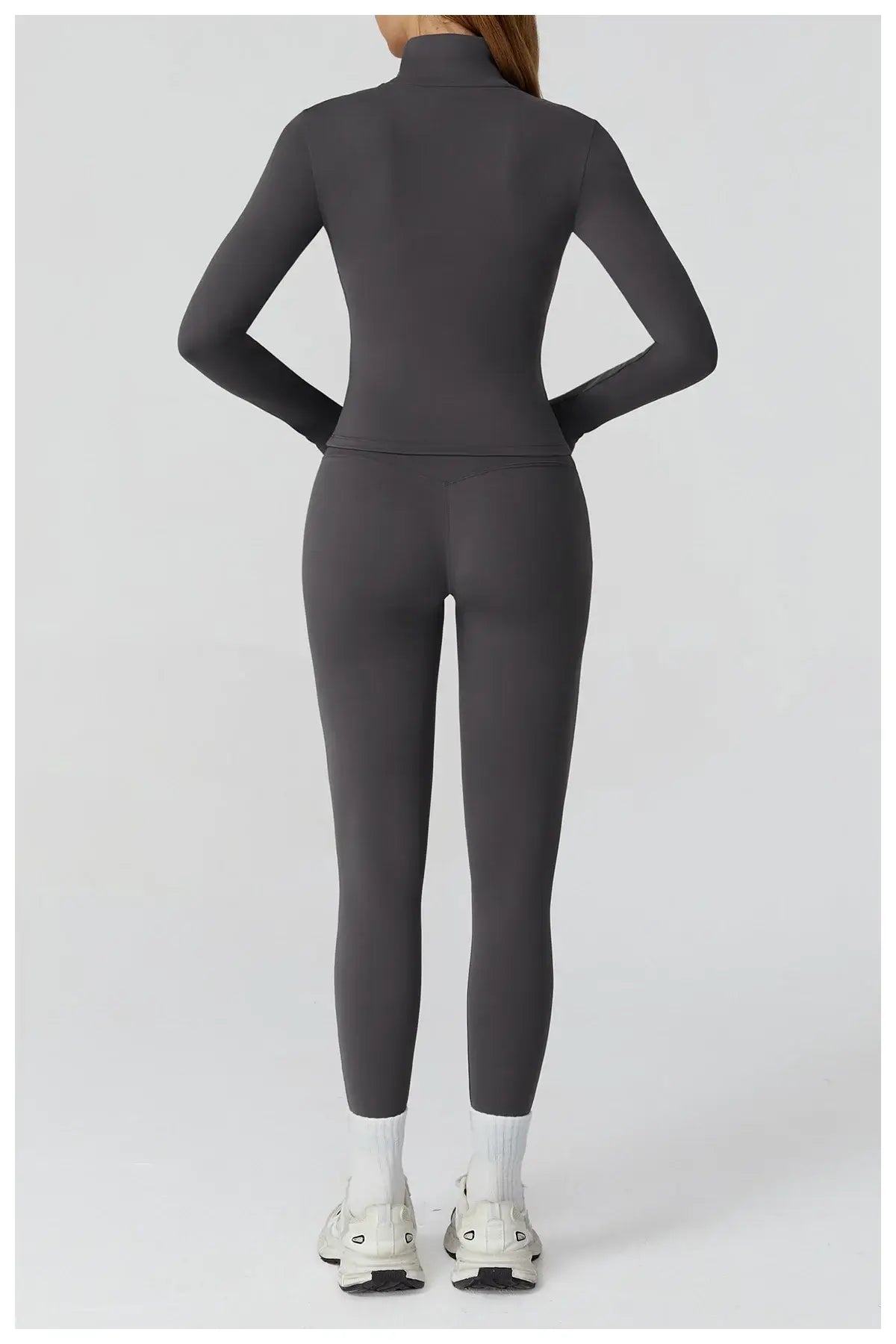 جاكيت جري نسائي ضيق بأكمام طويلة