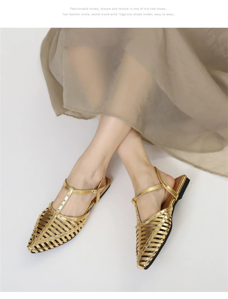 Women’s Pointed Toe Flat Roman Sandals
