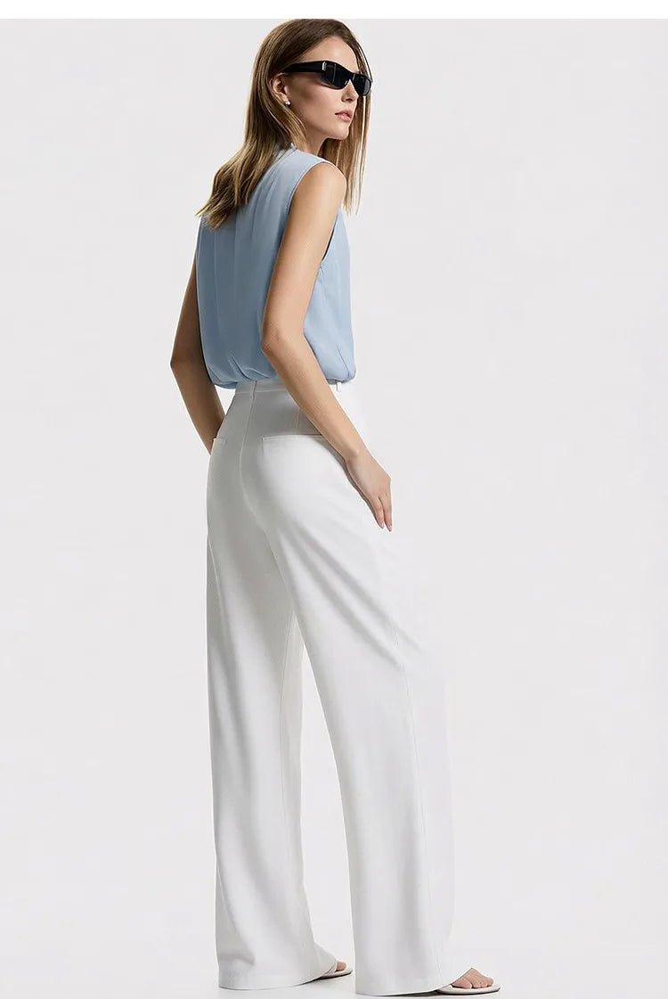 Amii Sleeveless Chiffon Office Blouse