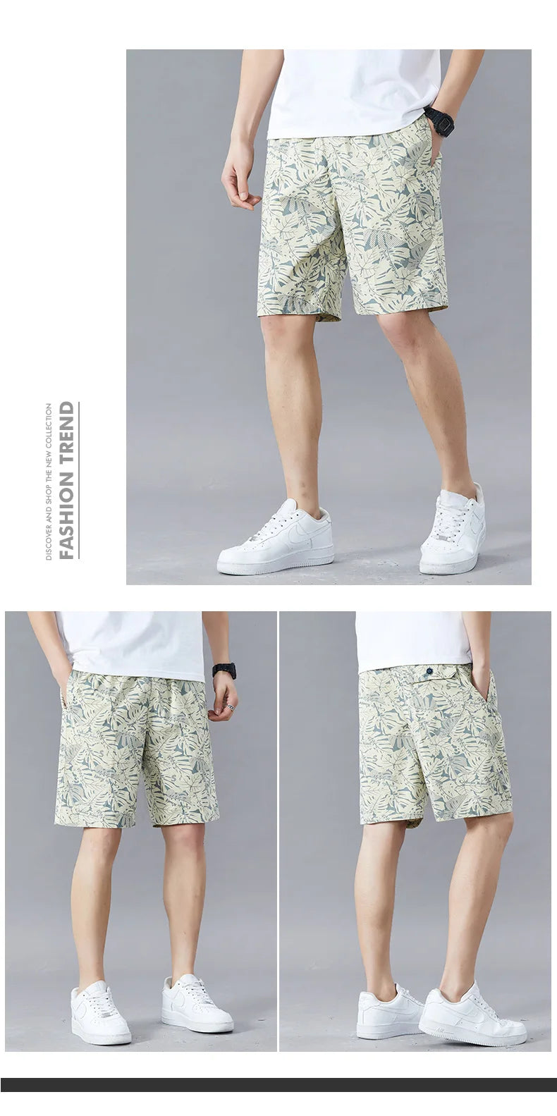 Plus Size Men's Cotton Knee Shorts – Summer Casual