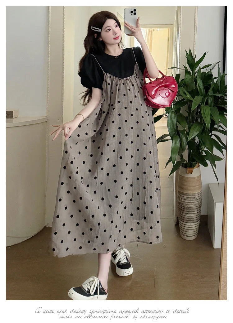 Summer Maternity Two-Piece Skirt Set