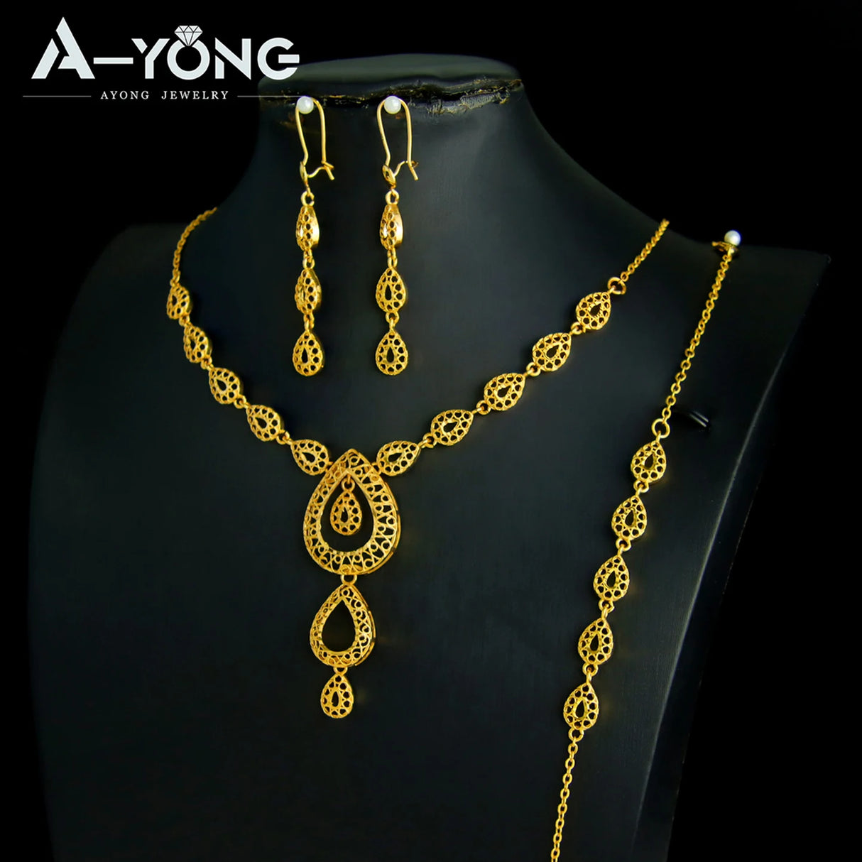 Dubai 21K Gold Plated Bridal Jewelry Set