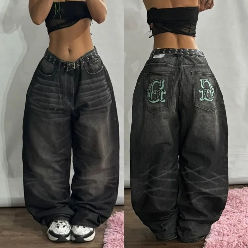 Embroidered Y2K Harajuku Baggy Jeans