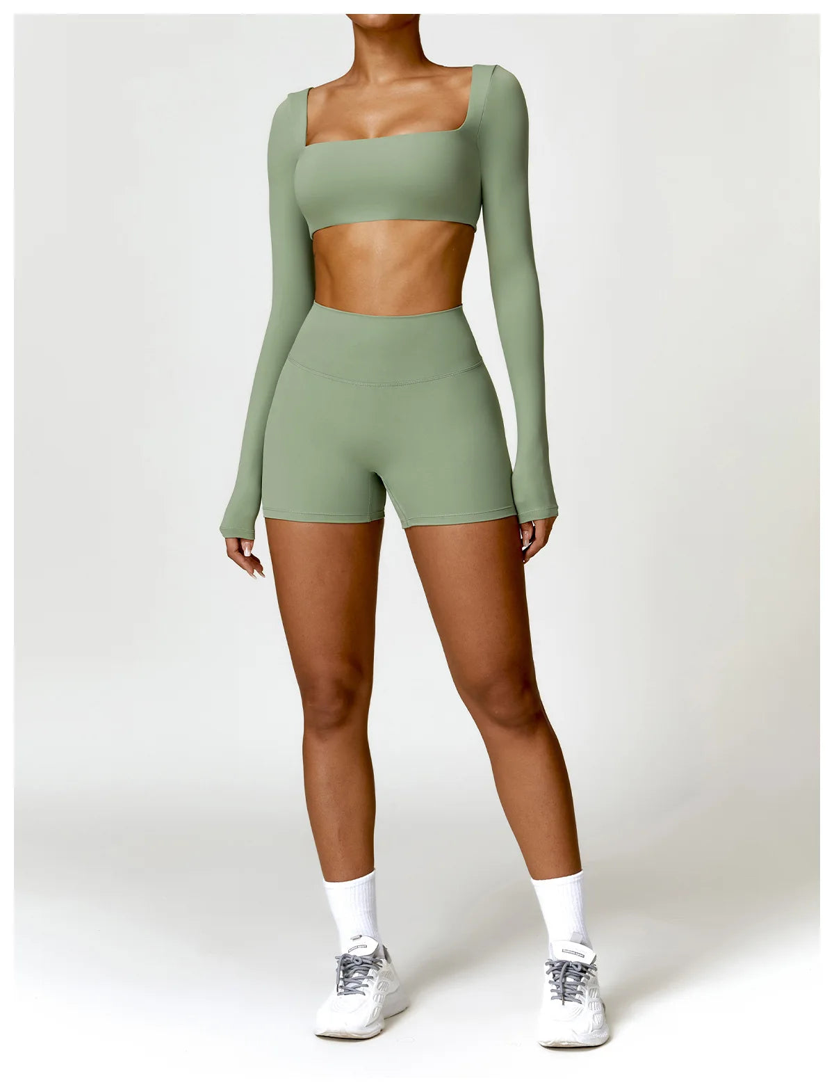 Women's Long Sleeve Yoga Shirt – Gym Push-Up Fitness Top