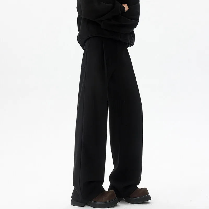 Men's Plus Size Vintage Pleated Trousers – Wide Leg