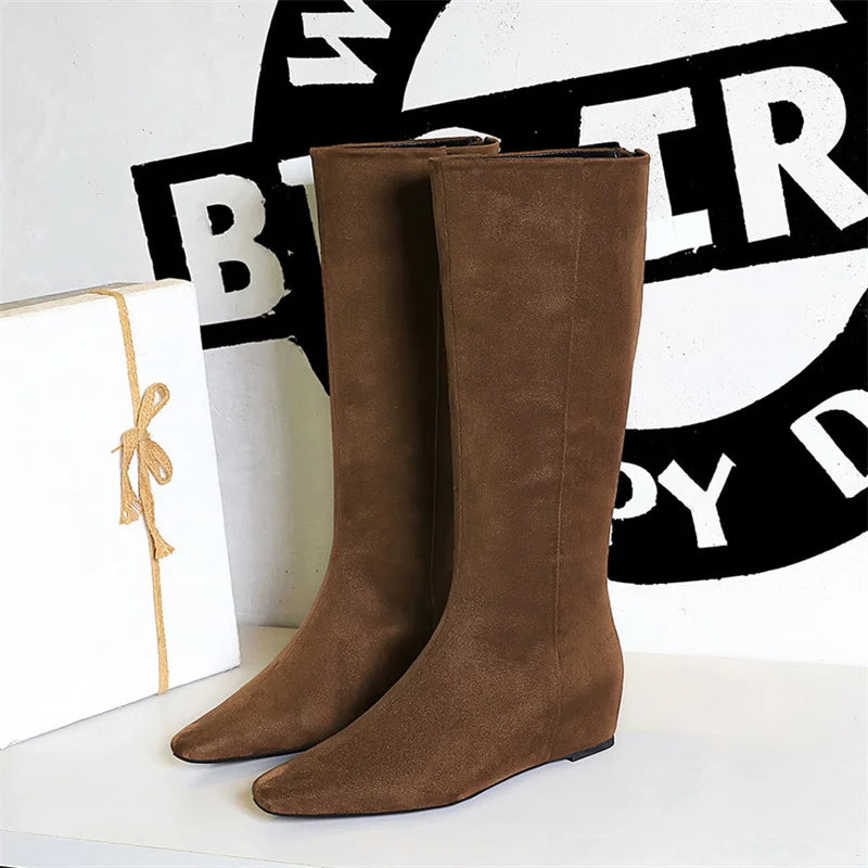 Korean Suede Knee High Boots