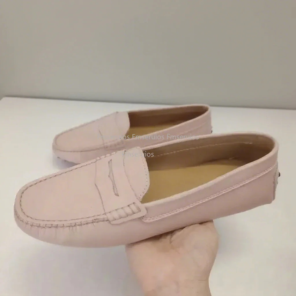 حذاء مسطح نسائي 2025 من الجلد الطبيعي سهل الارتداء