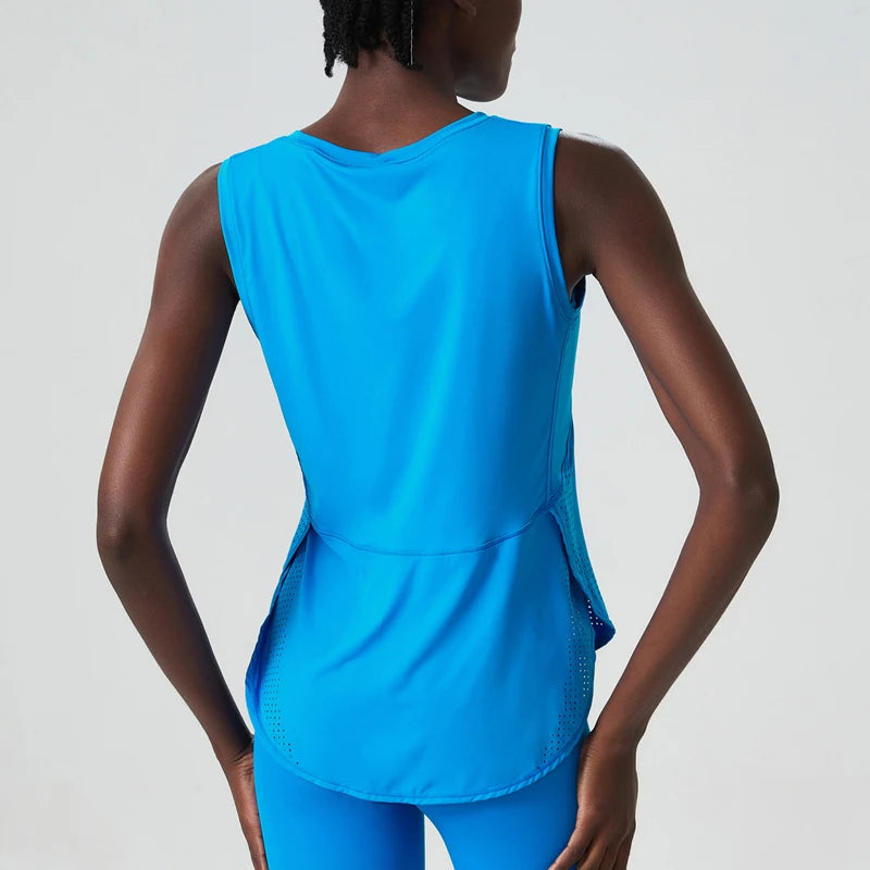 بلوزة رياضية نسائية فضفاضة بدون أكمام