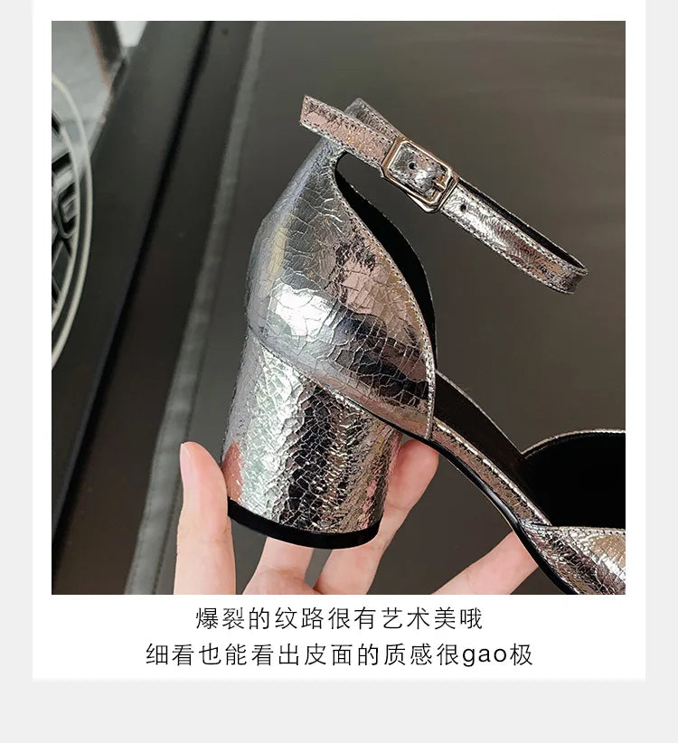 Women’s Leather Square Toe High Heel Pumps