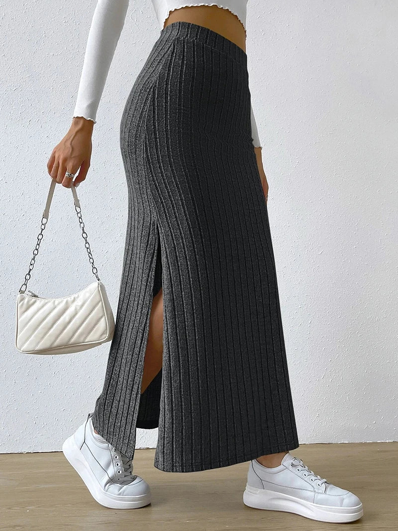 Women Sweater Midi Skirt 2025