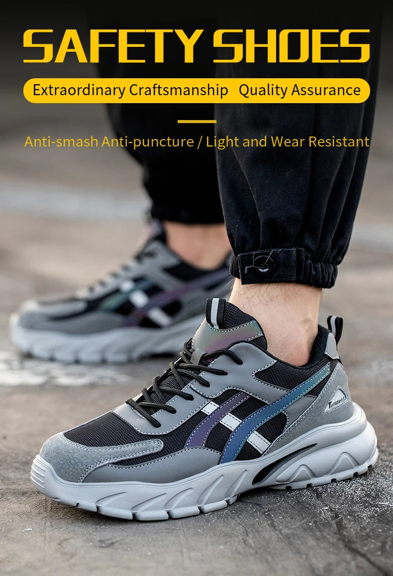أحذية رياضية رجالية آمنة بأصابع فولاذية