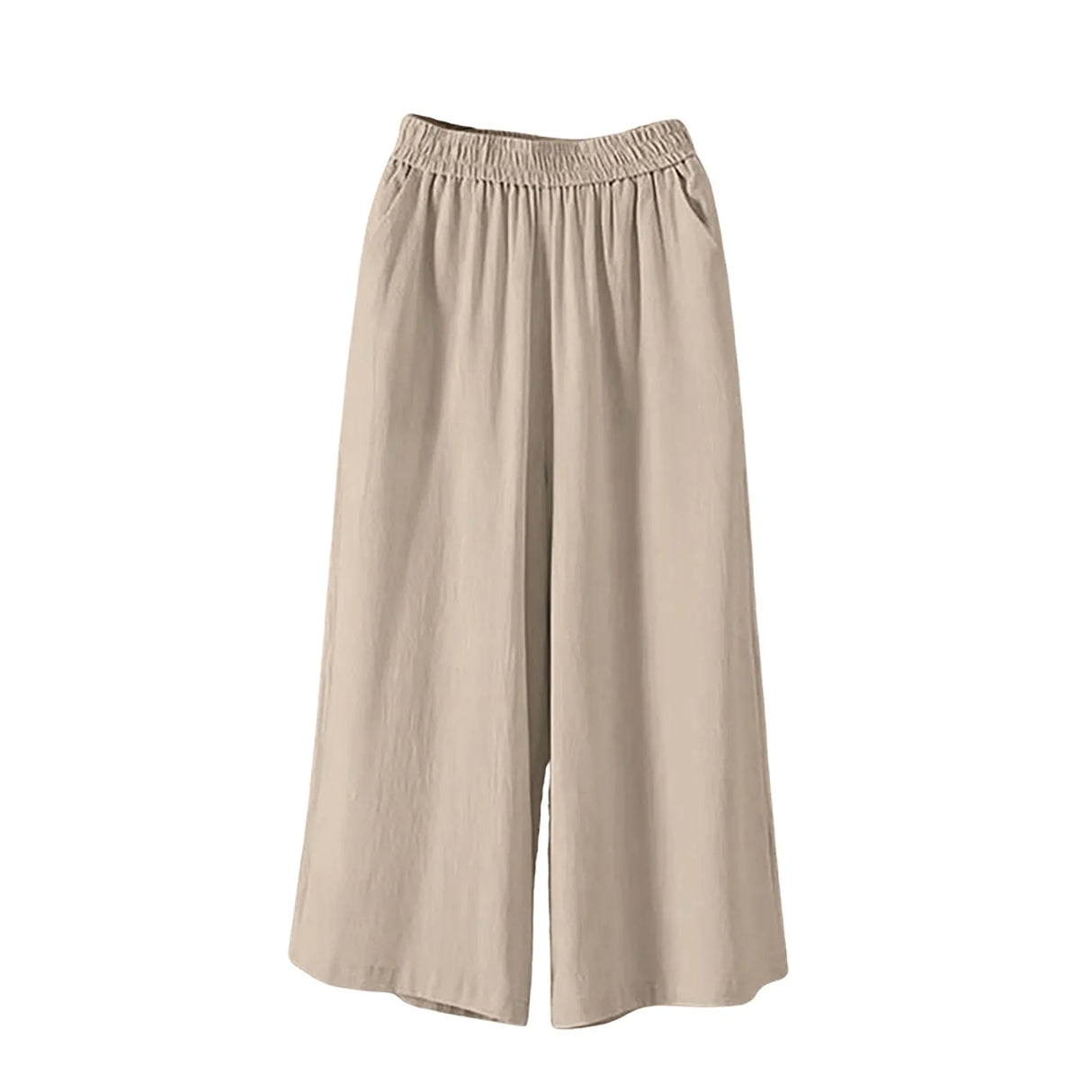 Women Wide Leg Cropped Pants with Pockets
