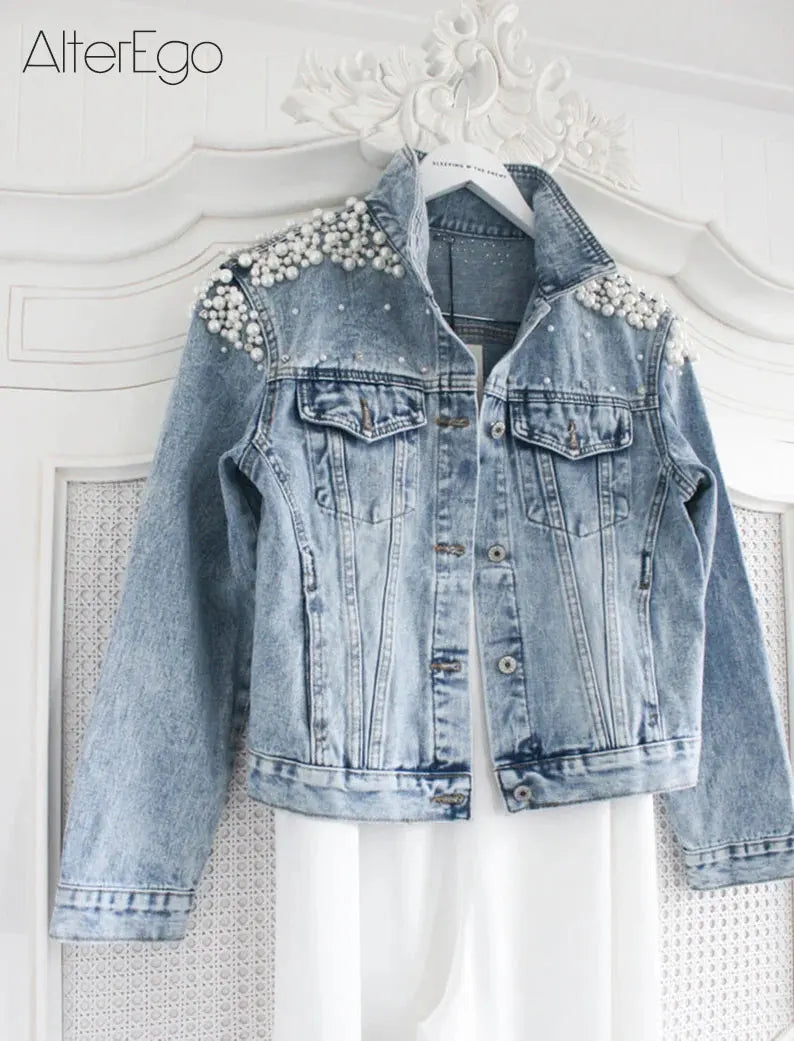 Women’s Pink & Blue Casual Denim Jacket