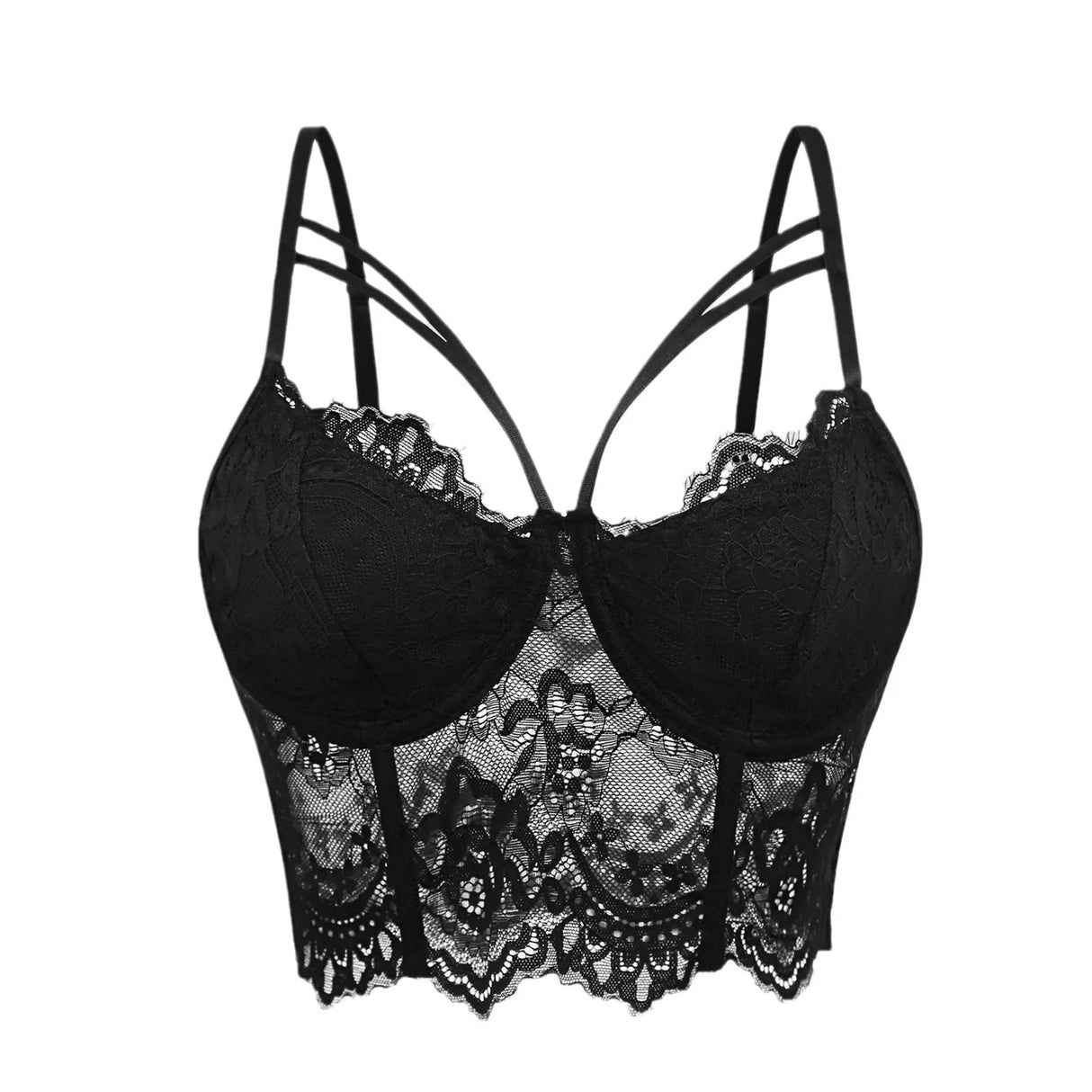 Black Lace Bustier Top
