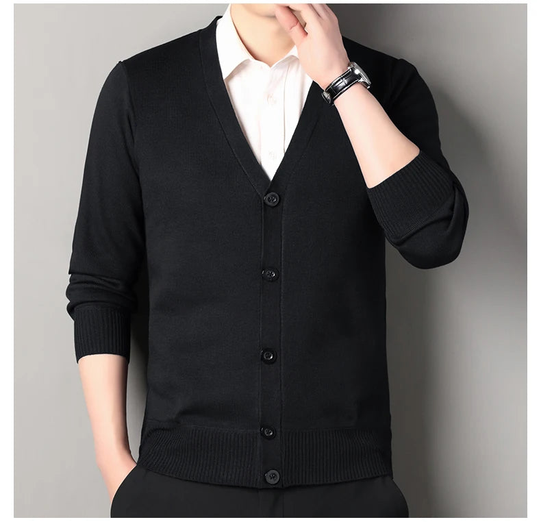 Men V-Neck Knit Cardigan