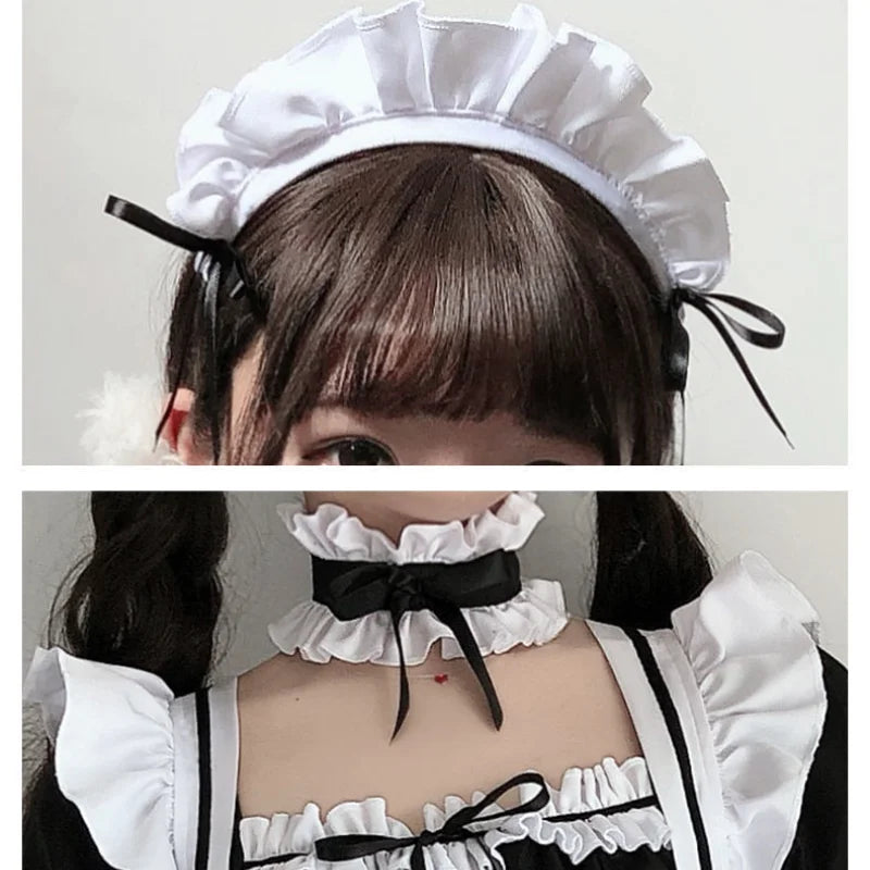 Black White Lolita Maid Costume