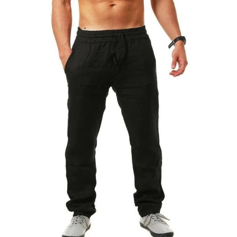 Men Cotton Hemp Casual Pants