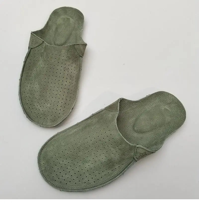 Men Retro Leather Mules