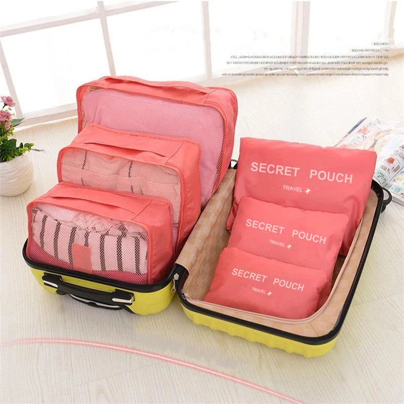 6-Piece Oxford Travel Organizer Set – Packing Cubes
