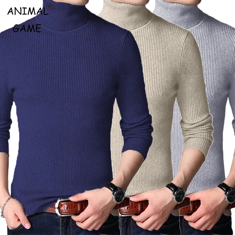 سترة رجالية مخططة كبيرة الحجم ذات رقبة مدورة