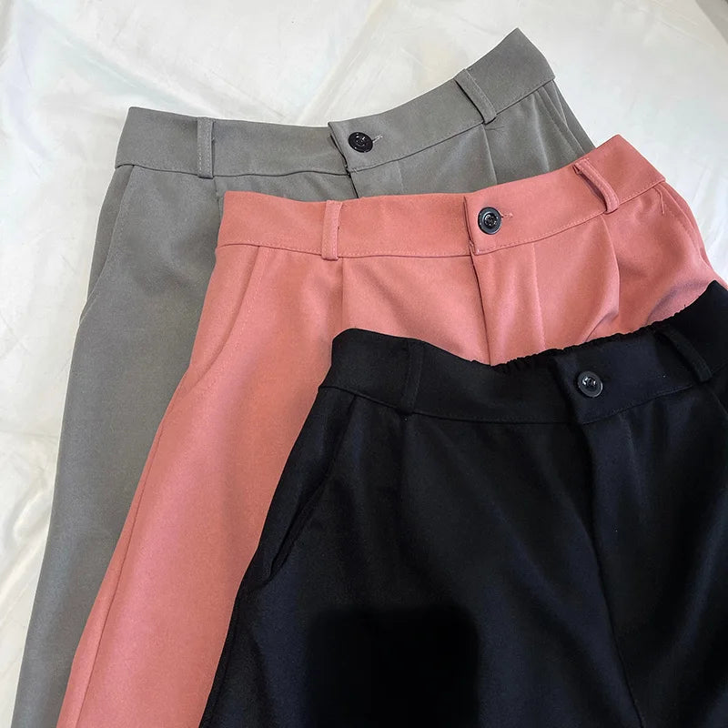 Women's Loose High Waist Suit Shorts