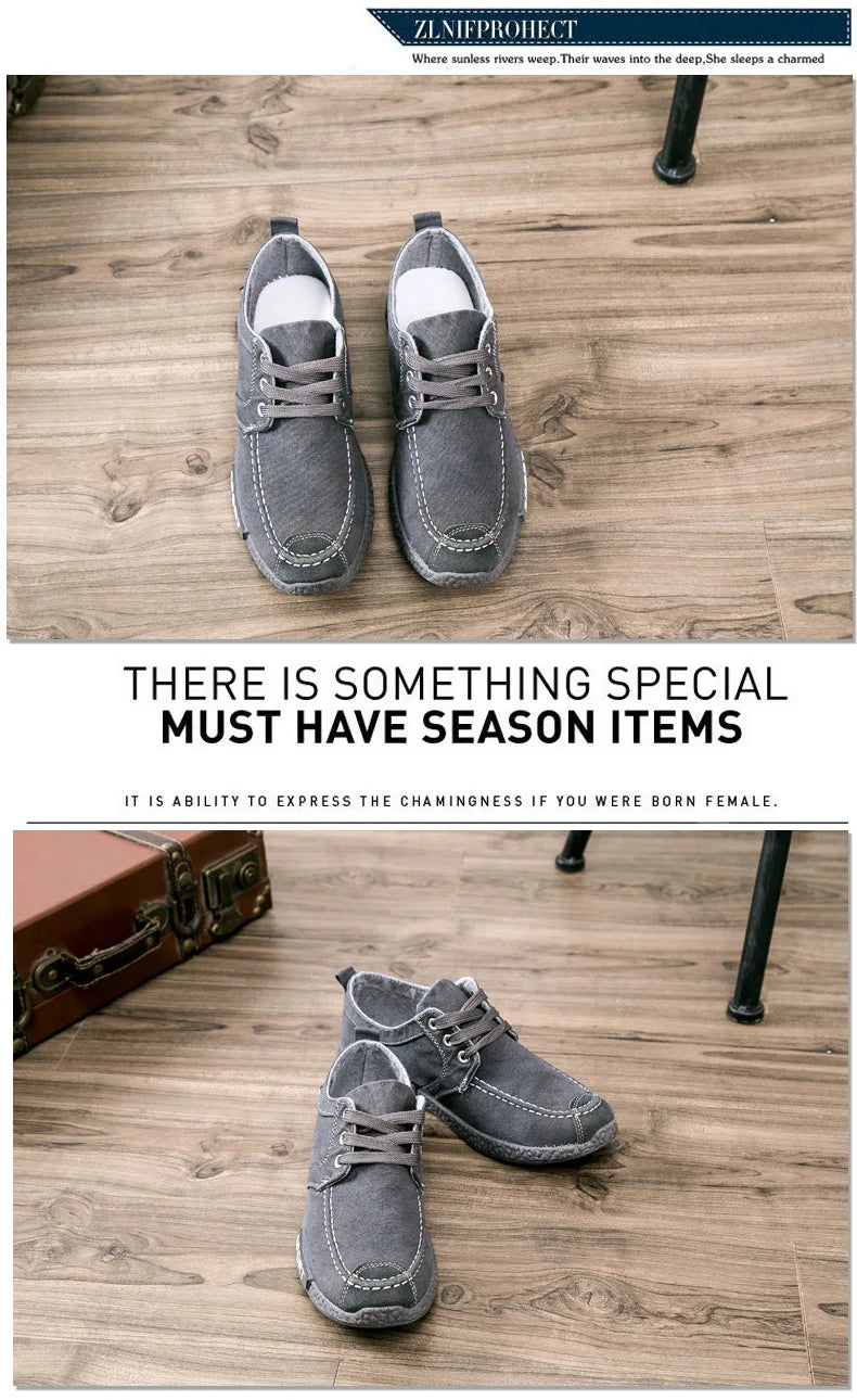 Men’s Breathable Lace-Up Canvas Sneakers