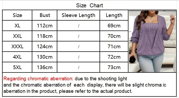 سويت شيرت نسائي مقاس كبير مضلع بأكمام طويلة كاجوال