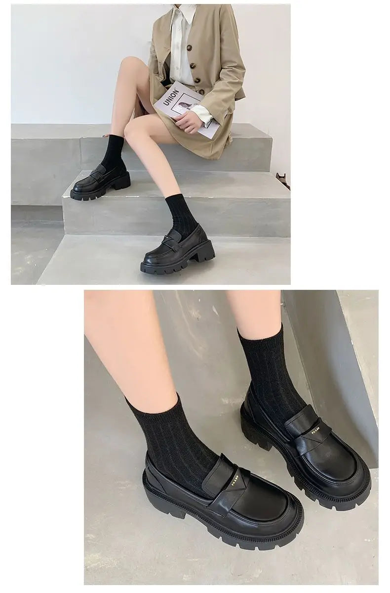 حذاء مكتب نسائي أسود بكعب منخفض