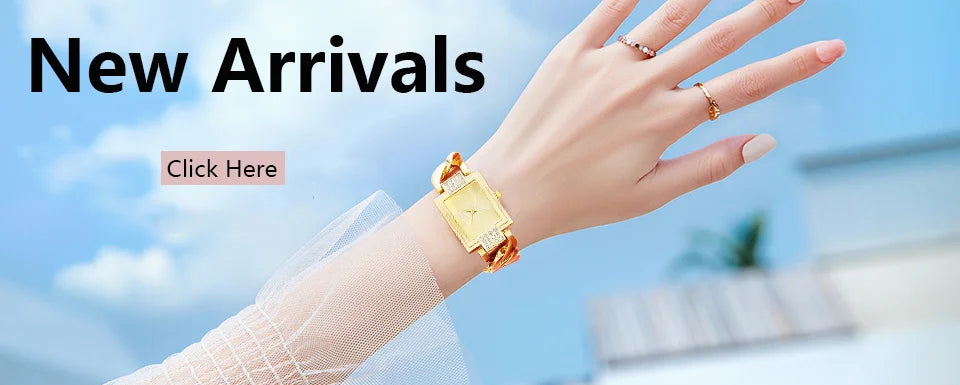 Gold Plated Square Ladies Quartz Watch