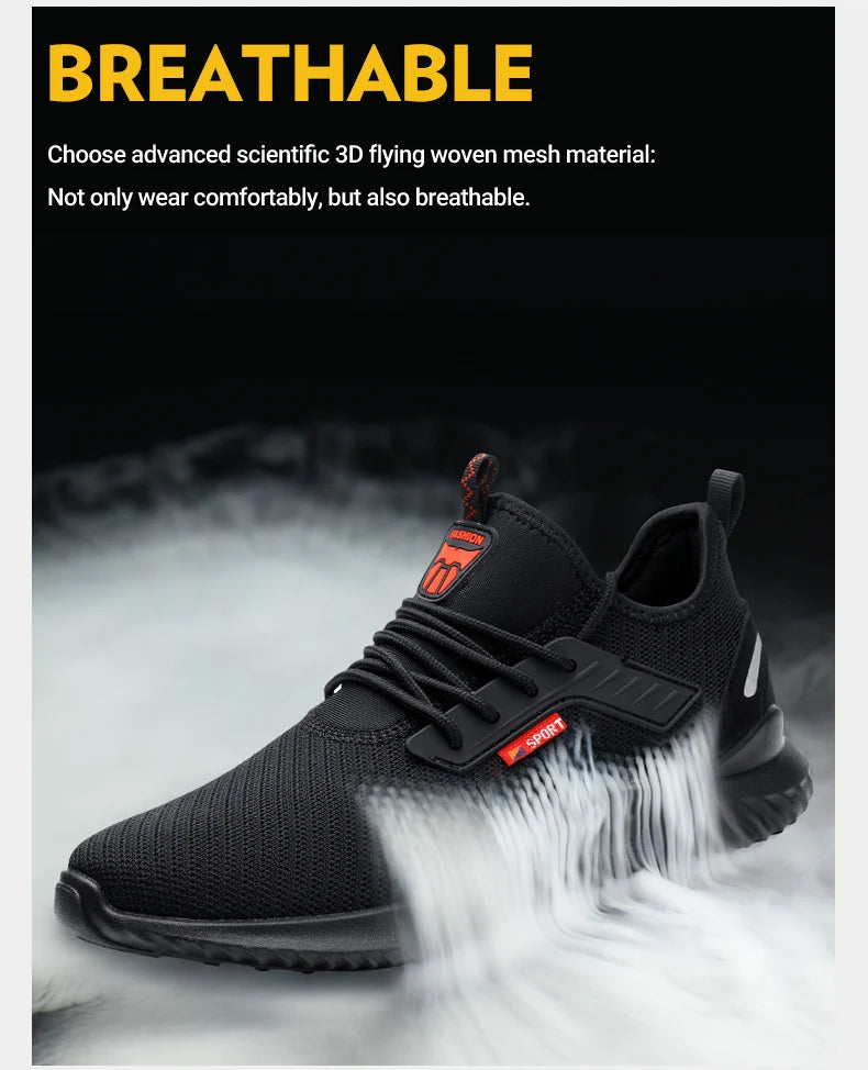 حذاء رياضي رجالي بمقدمة فولاذية غير قابلة للتدمير