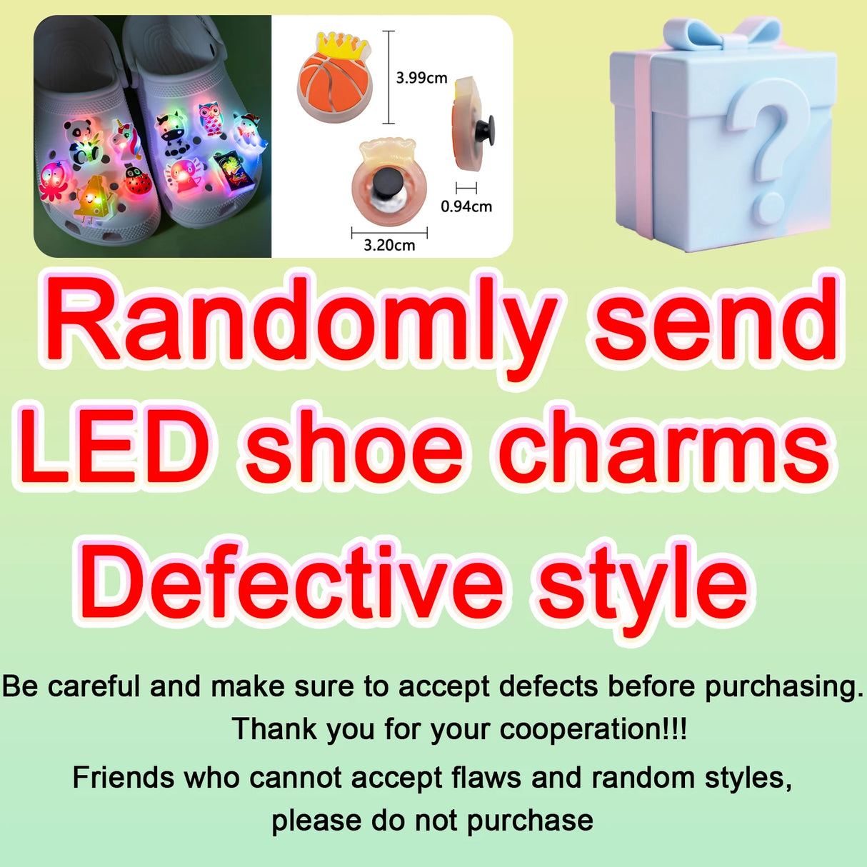 Women LED Shoe Charms Cartoon Animals