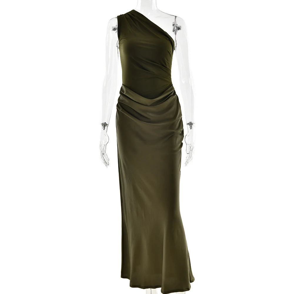 Luxe One-Shoulder Satin Gown