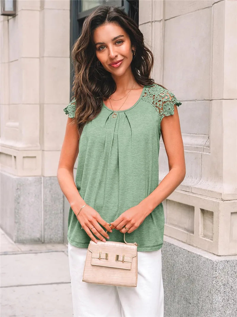 Bella Lace Oversized White Blouse